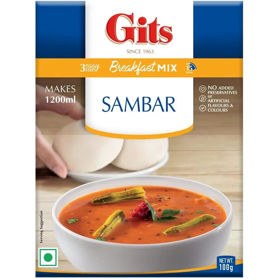 100G Carton Gits Sambar Breakfast Mix ShopIndianProductsa