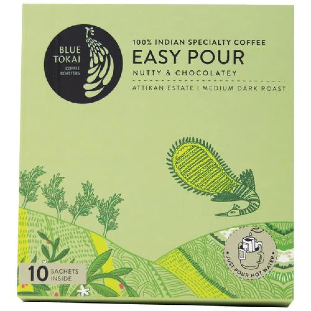 110 G 10 Sachets X 11 G Each Blue Tokai Easy Pour Coffee Brew Bags Attikan Estate Medium Dark Roast ShopIndianProductsa
