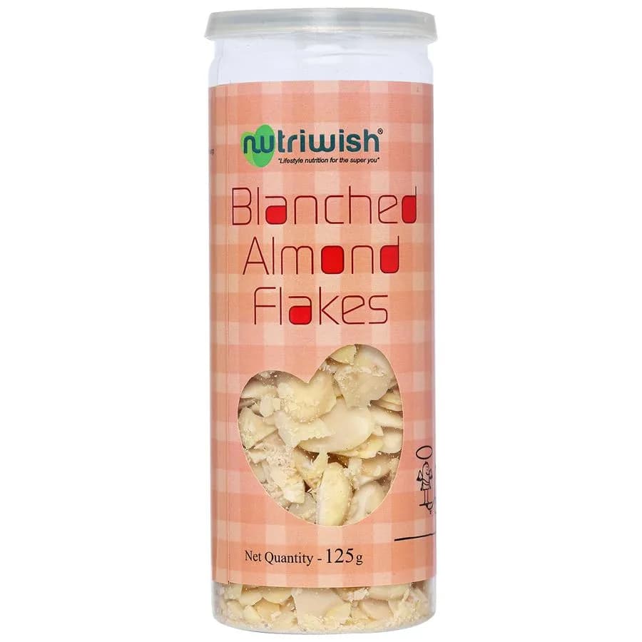 125 G Nutriwish Blanched Almond Flakes ShopIndianProductsa