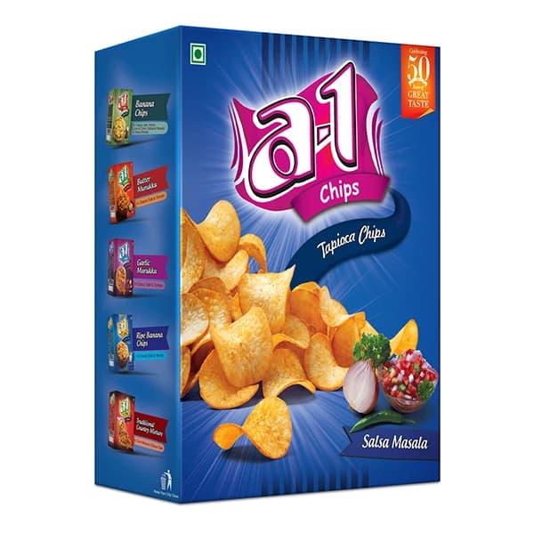 A1 Chips Tapioca Chips Salsa Masala — 160 g