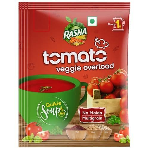 18 G Rasna Tomato Veggie Overload Quickie Soup Multigrain ShopIndianProductsa