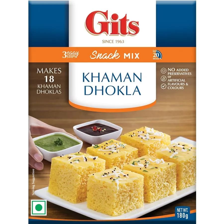 180 G Carton Gits Snack Mix Khaman Dhokla ShopIndianProductsa