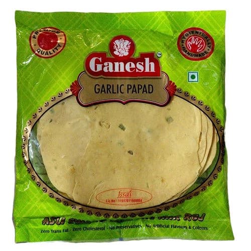 180 G Pouch Ganesh Papad Garlic ShopIndianProductsa