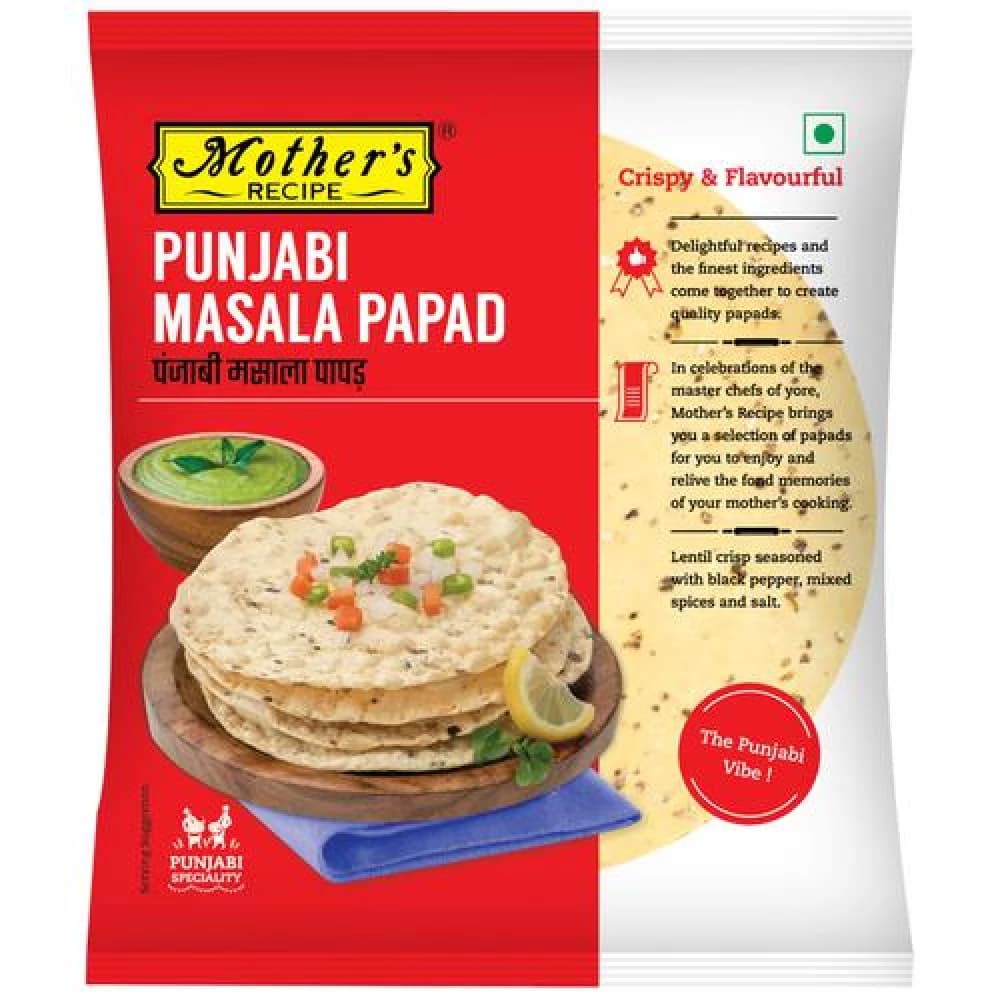 180 G Pouch Motherss Recipe Papad Punjabi Masala ShopIndianProductsa