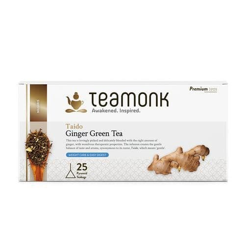 2 G 25 Bags X 2 G Each Teamonk Nilgiri Green Tea Taido Ginger ShopIndianProductsa