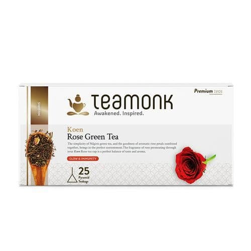 2 G 25 Bags X 2 G Each Teamonk Nilgiris Green Tea Koen Organic Rose ShopIndianProductsa