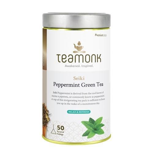 2 G 50 Bags X 2 G Each Teamonk Nilgiri Green Tea Seiki Peppermint ShopIndianProductsa