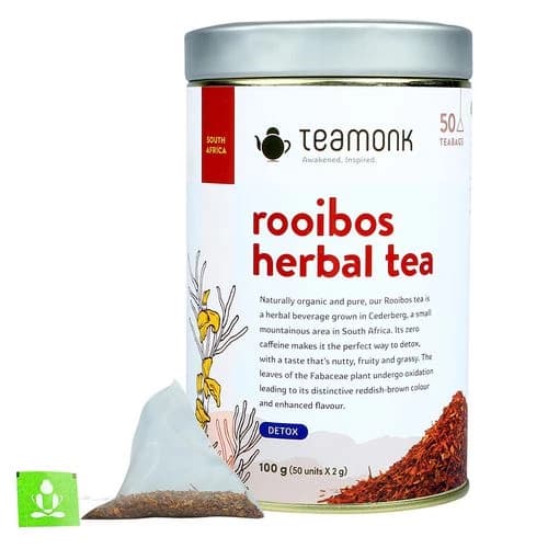 2 G 50 Bags X 2 G Each Teamonk Rooibos Herbal Tea Helps To Detox The System ShopIndianProductsa
