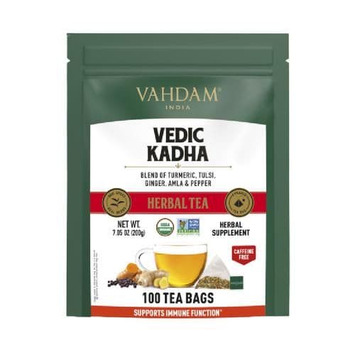 2 G 50 Bags X 2 G Each Vahdam Vedic Kadha Herbal Tea Supports Immune Function ShopIndianProductsa