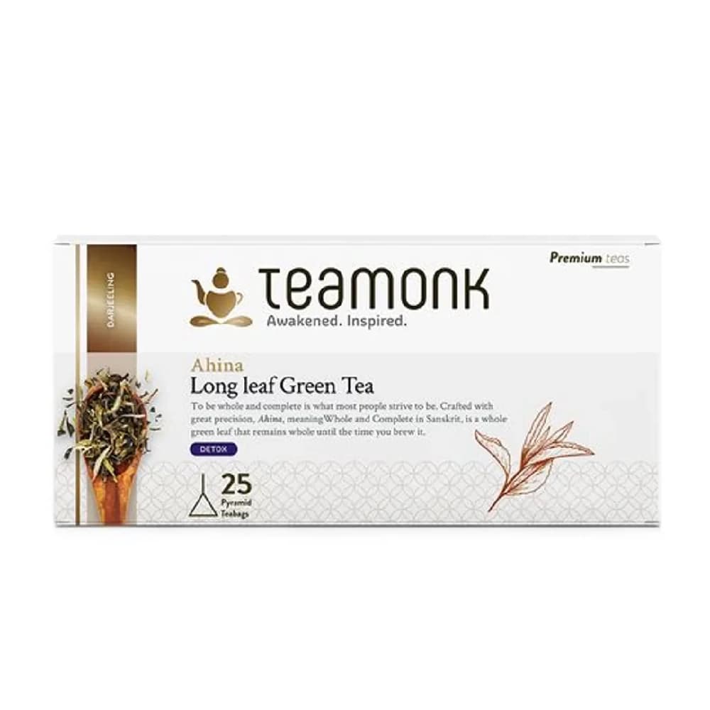 2 G Teamonk Darjeeling Green Tea Bags Ahina Long Leaf ShopIndianProductsa
