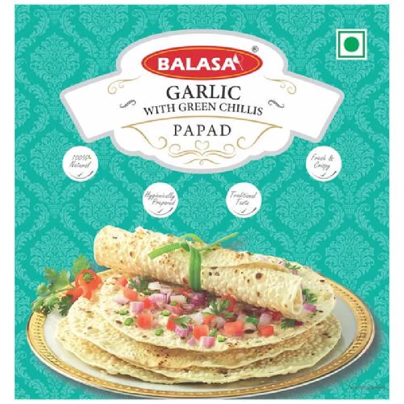 200 G Balasa Papad Garlic With Green Chilli ShopIndianProductsa