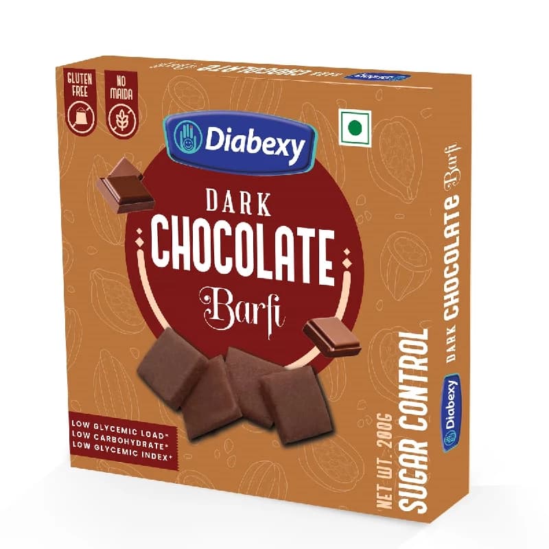 Diabexy Desi Ghee Dark Chocolate Barfi — 200 g