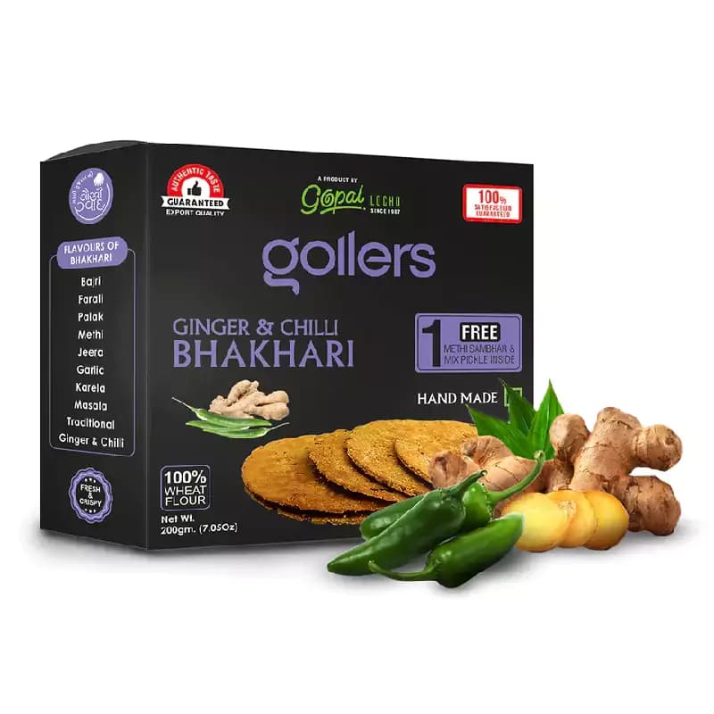 Gollers Ginger & Chilli Bhakhari — 200 g