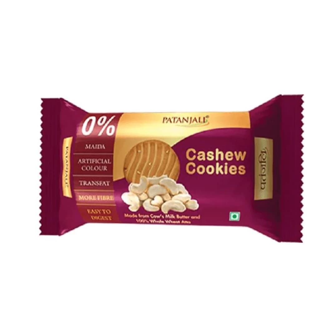 200 G Pack Of 5 Patanjali Cashew Cookies ShopIndianProductsa