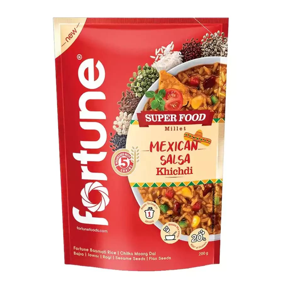 200 G Pouch Fortune Super Food Millet Mexican Salsa Khichdi Ready To Cook Rich In Protein ShopIndianProductsa