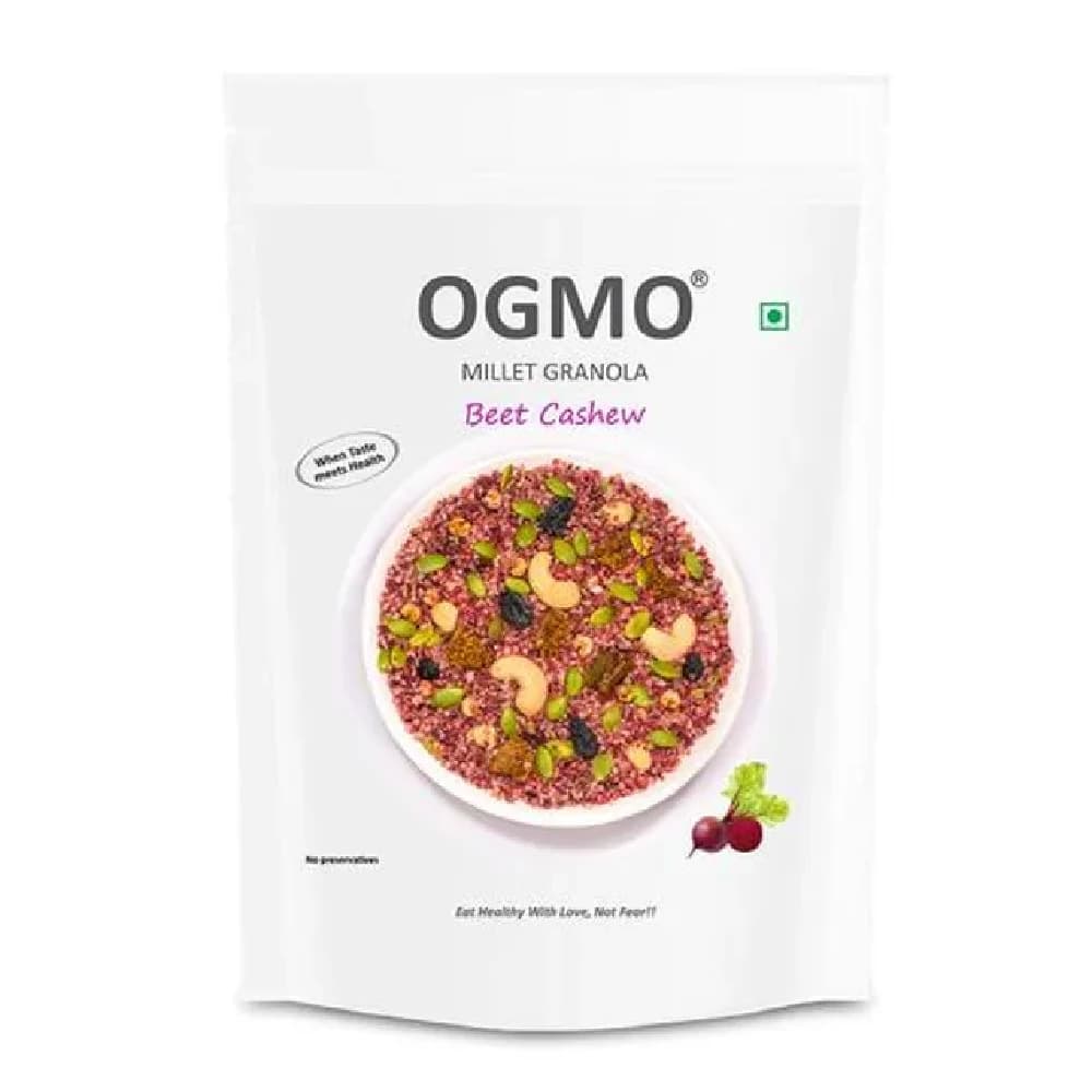 200G Ogmo Millet Granola With Beet Cashew Rich In Plant Based Protein Fibre ShopIndianProductsa