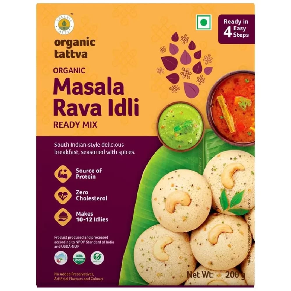 200G Organic Tattva Organic Masala Rava Idli Ready Mix ShopIndianProductsa