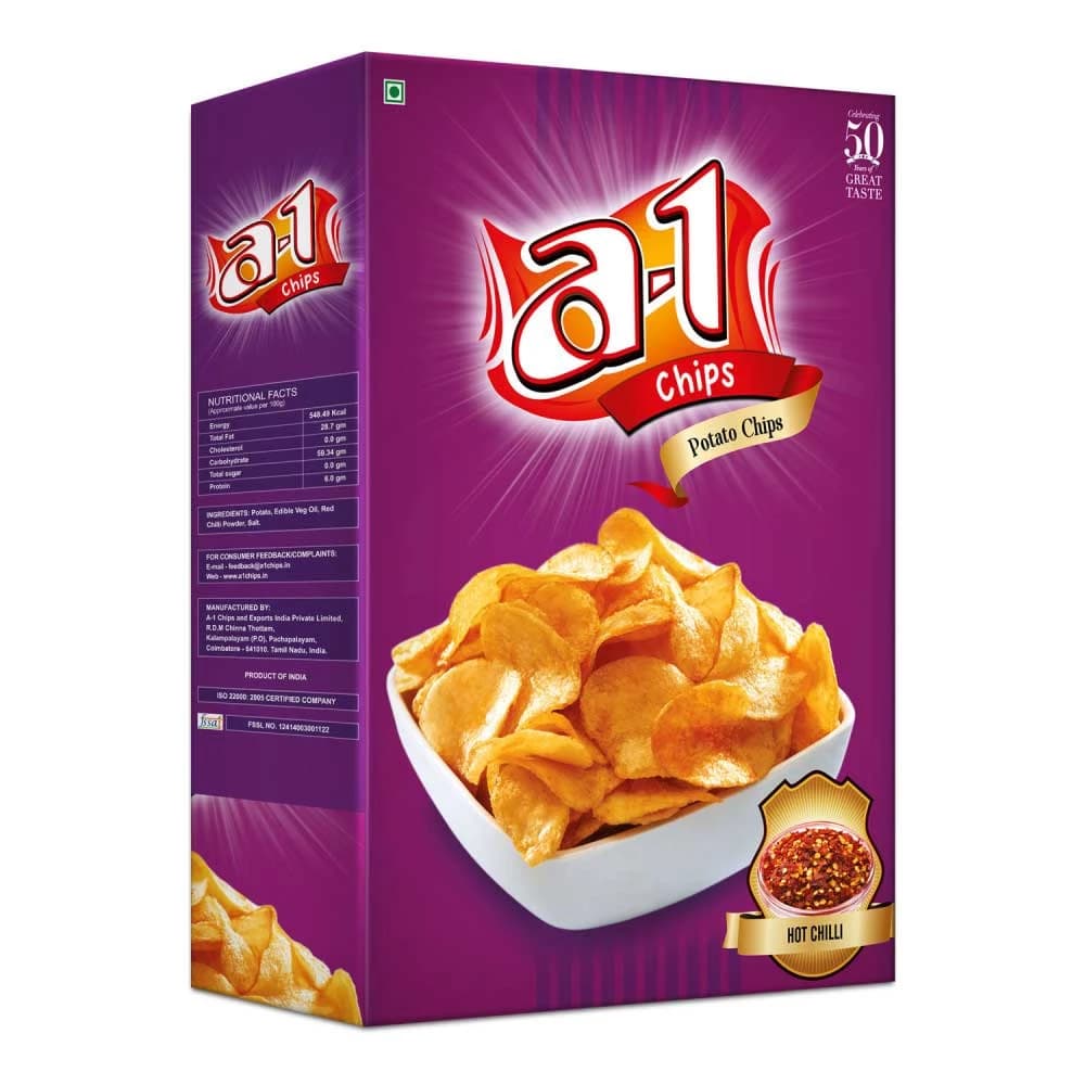 A1 Chips Potato Chips-Hot Chilly — 200 g