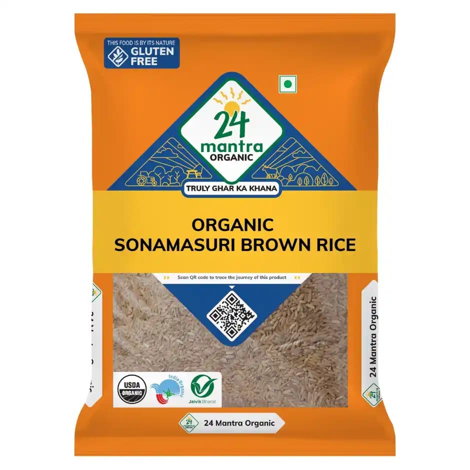 24 Mantra Organic Sona Masuri Brown Rice,5kg-Main image