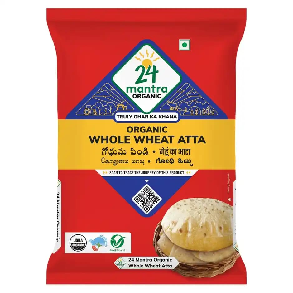 24 Mantra Organic Whole Wheat Atta,1kg-Main image