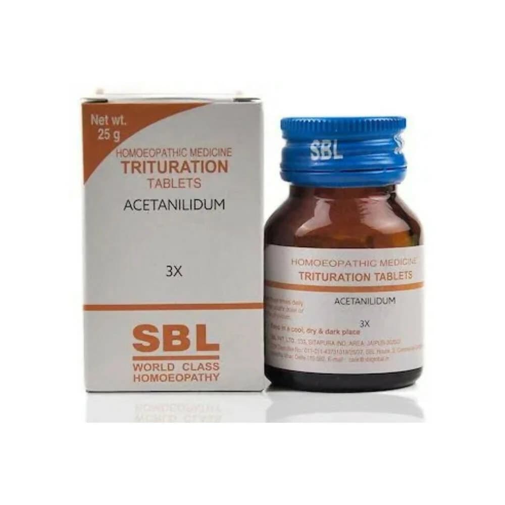 SBL Acetanilidum Trituration Tablet 3X — 25 g