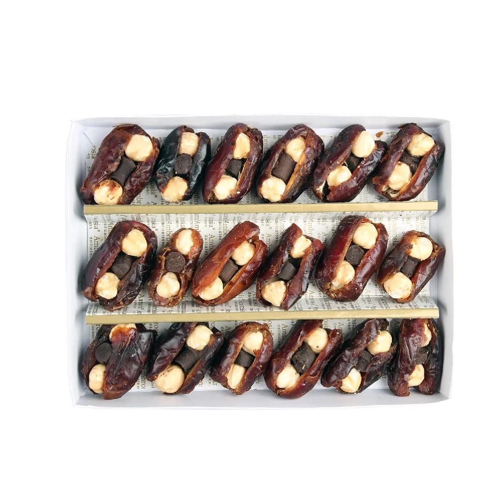 Ambrosia Delicatessen Dates with Hazel Nuts and Chocolate — 250 g