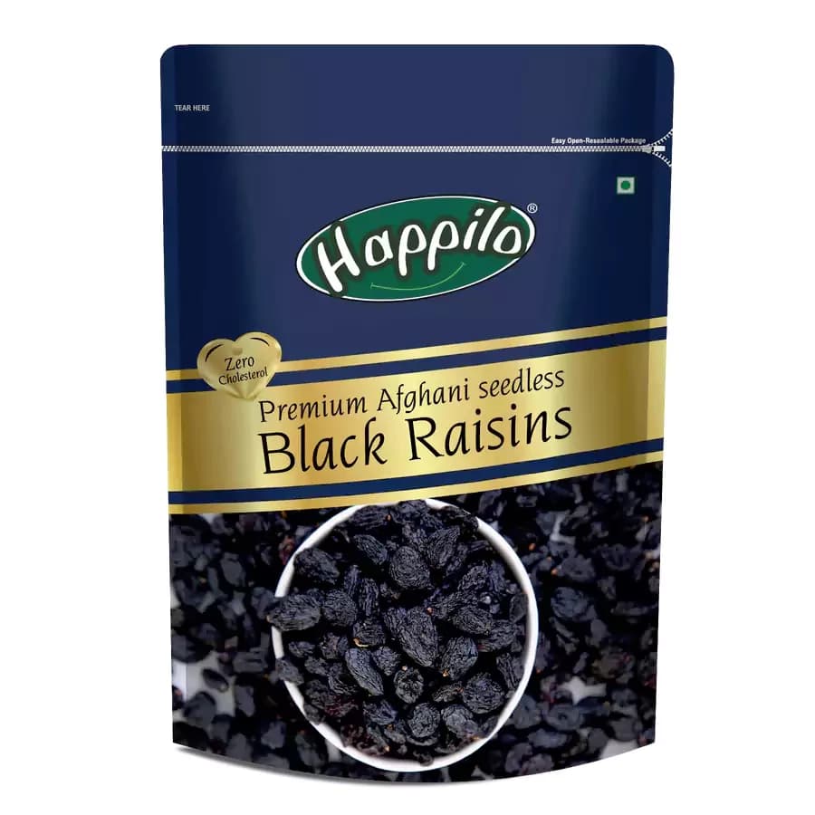 Happilo Premium Seedless Afghani Black Raisins — 250 g