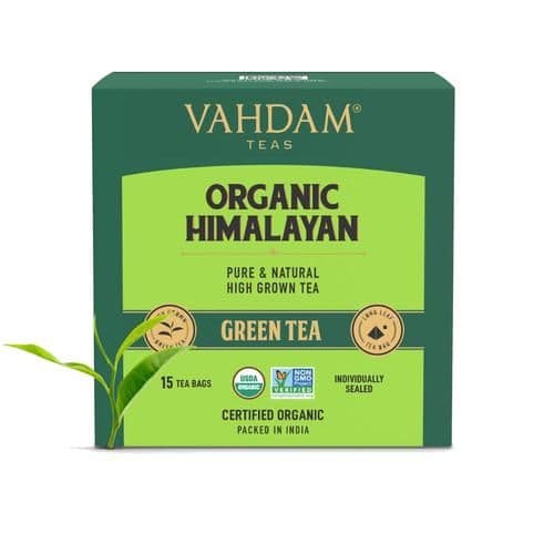 30 G 15 Bags X 2 G Each Vahdam Organic Himalayan Long Leaf Green Tea Bags Slim Tea ShopIndianProductsa