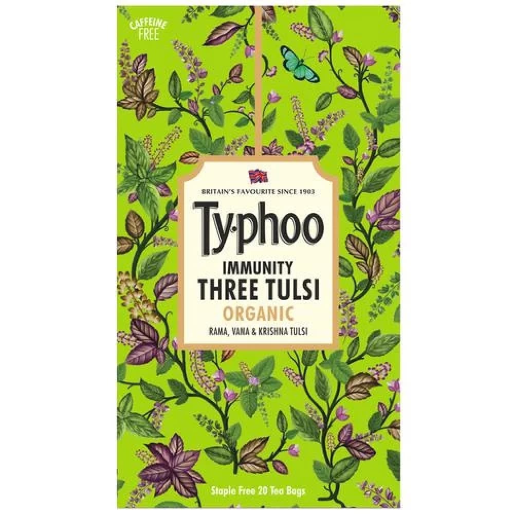 30 G 20 Bags X 15 G Each Typhoo Immunity Three Tulsi Organic Tea ShopIndianProductsa
