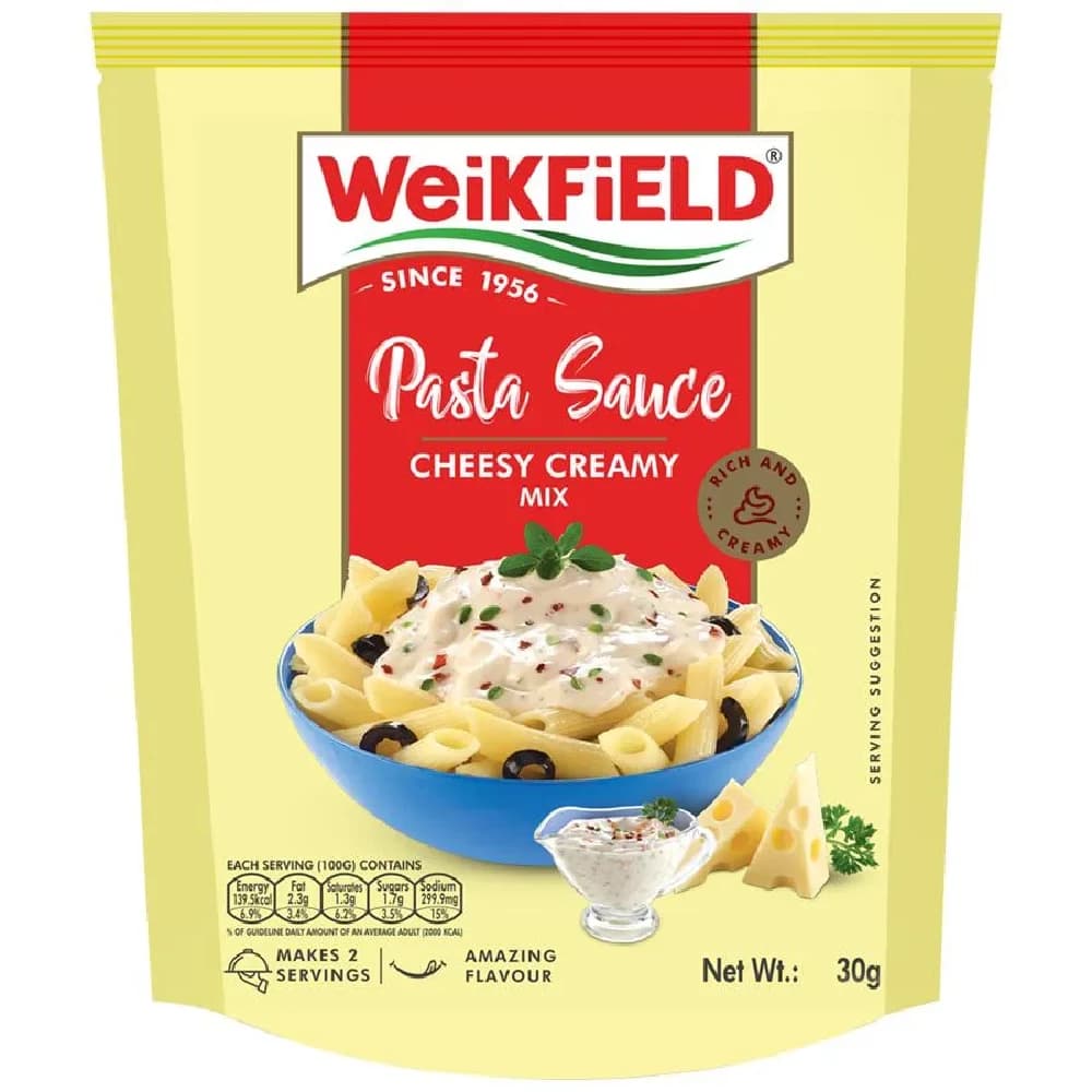 30 G Pouch Weikfield Pasta Sauce Cheesy Creamy Mix ShopIndianProductsa
