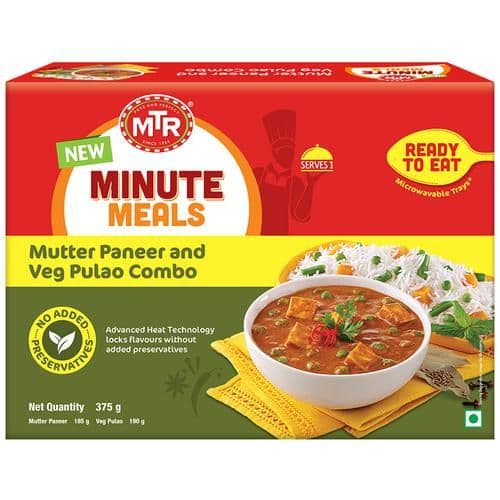 375 G Mtr Minute Meals Muttar Paneer Veg Pulao Combo ShopIndianProductsa
