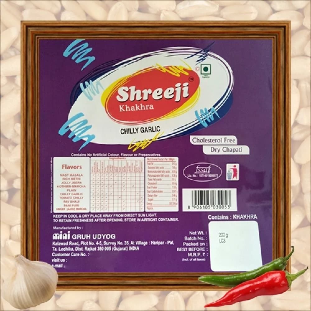 Shreeji Khakra Chilli Garlic Khakra — 400 g