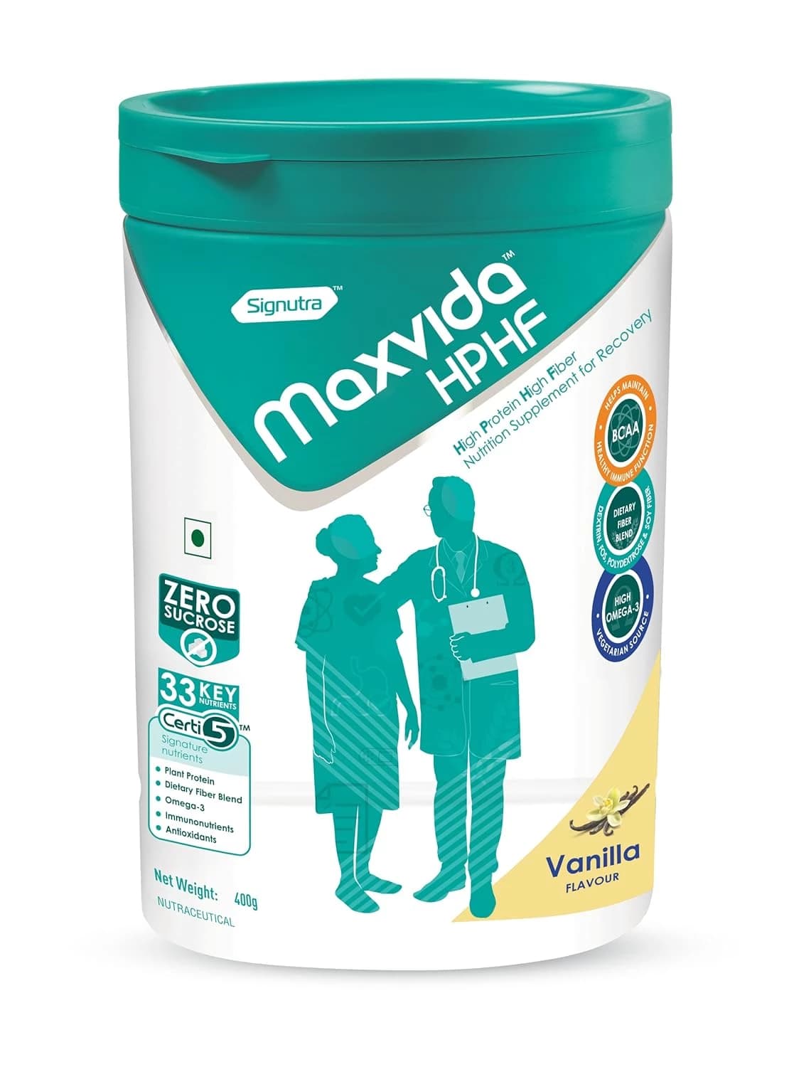 400 G Maxvida Hphf High Protein High Fiber Supplement For Recovery Vanilla Flavour ShopIndianProductsa