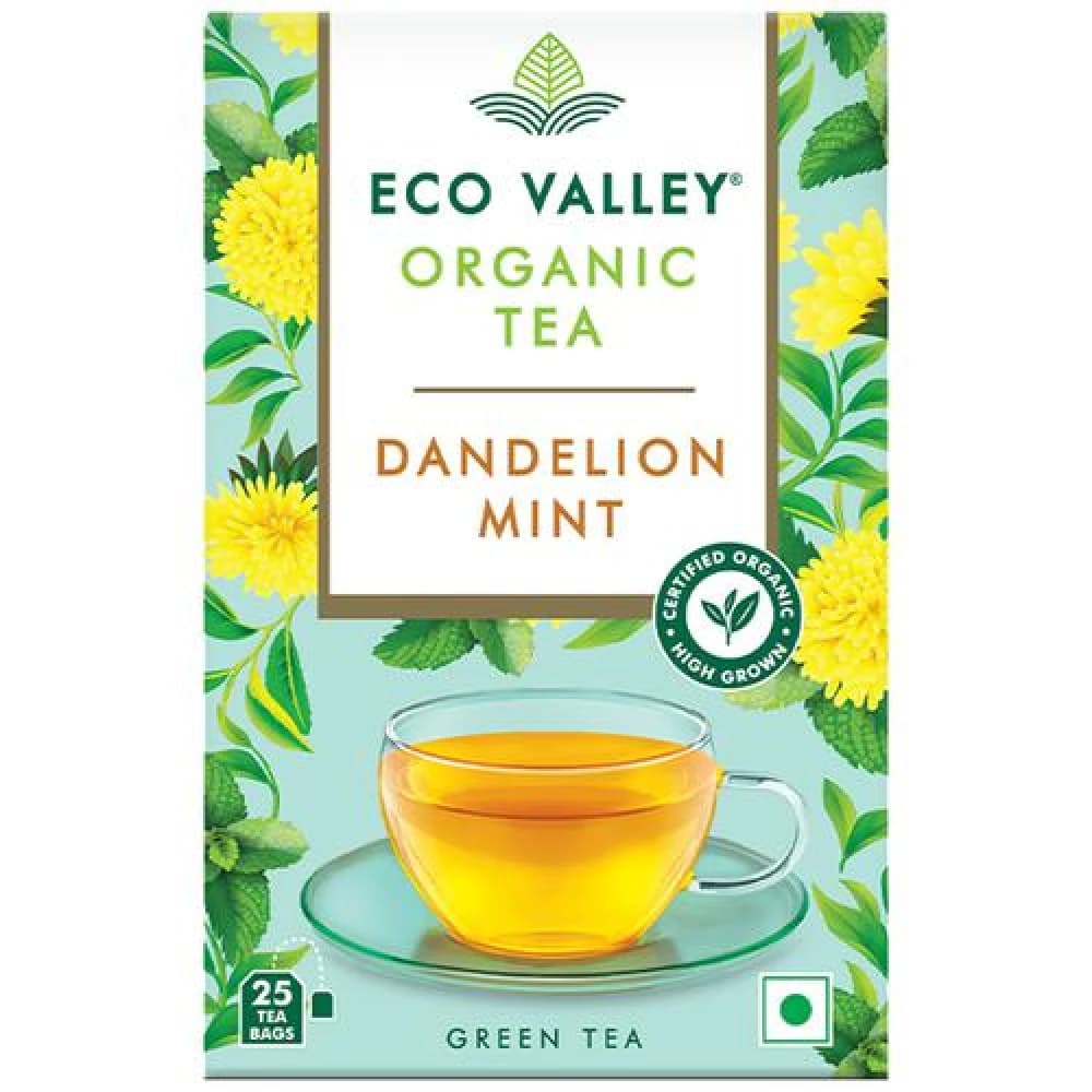 425 G 25 Bags X 17 G Eco Valley Organic Green Tea Dandelion Mint ShopIndianProductsa