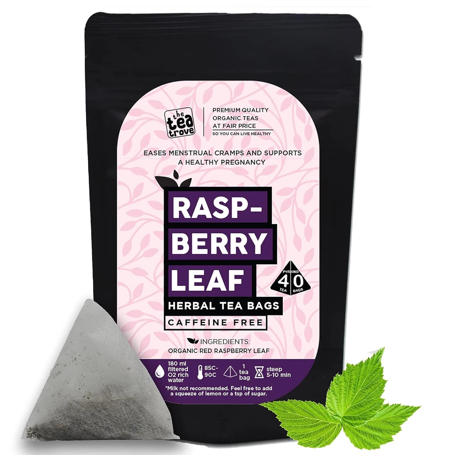 48 G The Tea Trove Raspberry Leaf Tea Bags ShopIndianProductsa