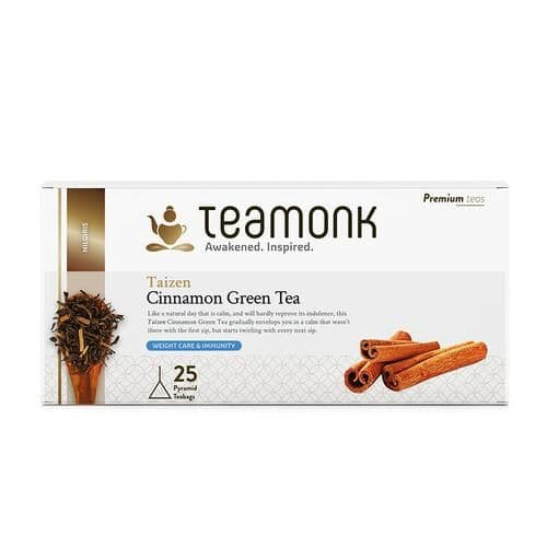 50 G 25 Bags X 2 G Each Teamonk Nilgiri Green Tea Bags Taizen Cinnamon ShopIndianProductsa