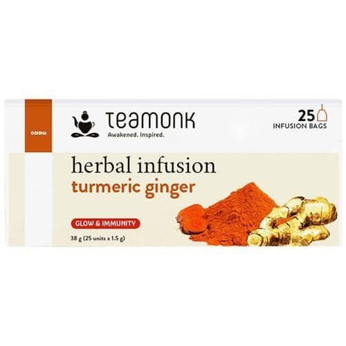 50 G 25 Bags X 2 G Each Teamonk Turmeric Ginger Herbal Infusion ShopIndianProductsa