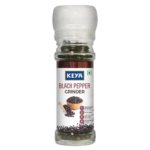 50 G Glass Bottle Keya Grinder Black Pepper Kari Menasu ShopIndianProductsa