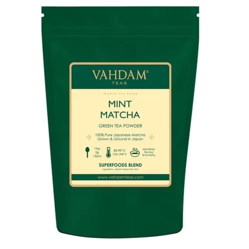 50 G Vahdam Pure Mint Matcha Green Tea Powder Japan Origin ShopIndianProductsa