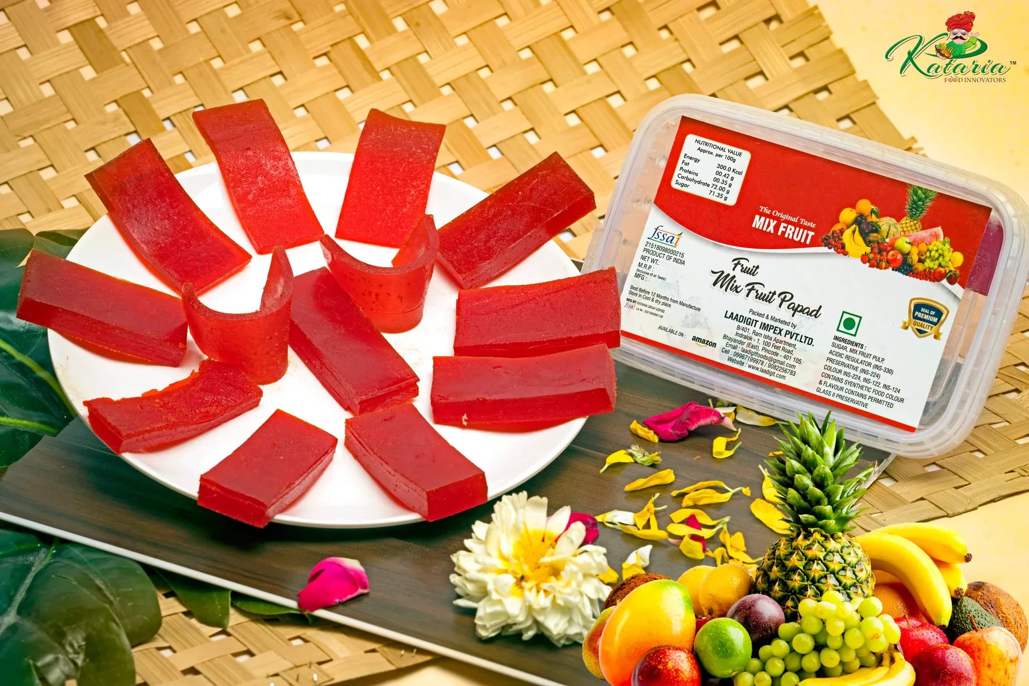 Kataria Food Innovators Strawberry Fruit Papad — 500 g