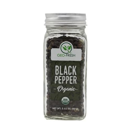 60 G Glass Bottle Geo Fresh Black Pepper Organic ShopIndianProductsa