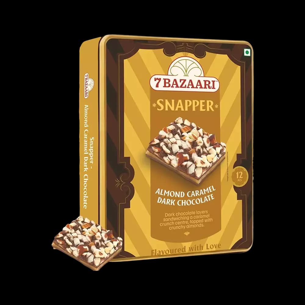 7 Bazaari Almond Caramel Dark Chocolate,180g-Main image