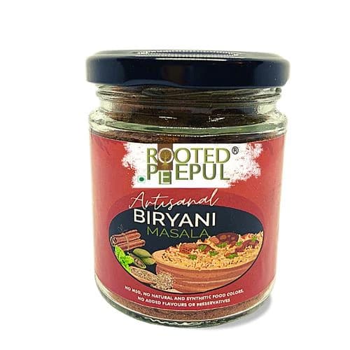 75 G Glass Jar Rooted Peepul Artisanal Biryani Masala ShopIndianProductsa