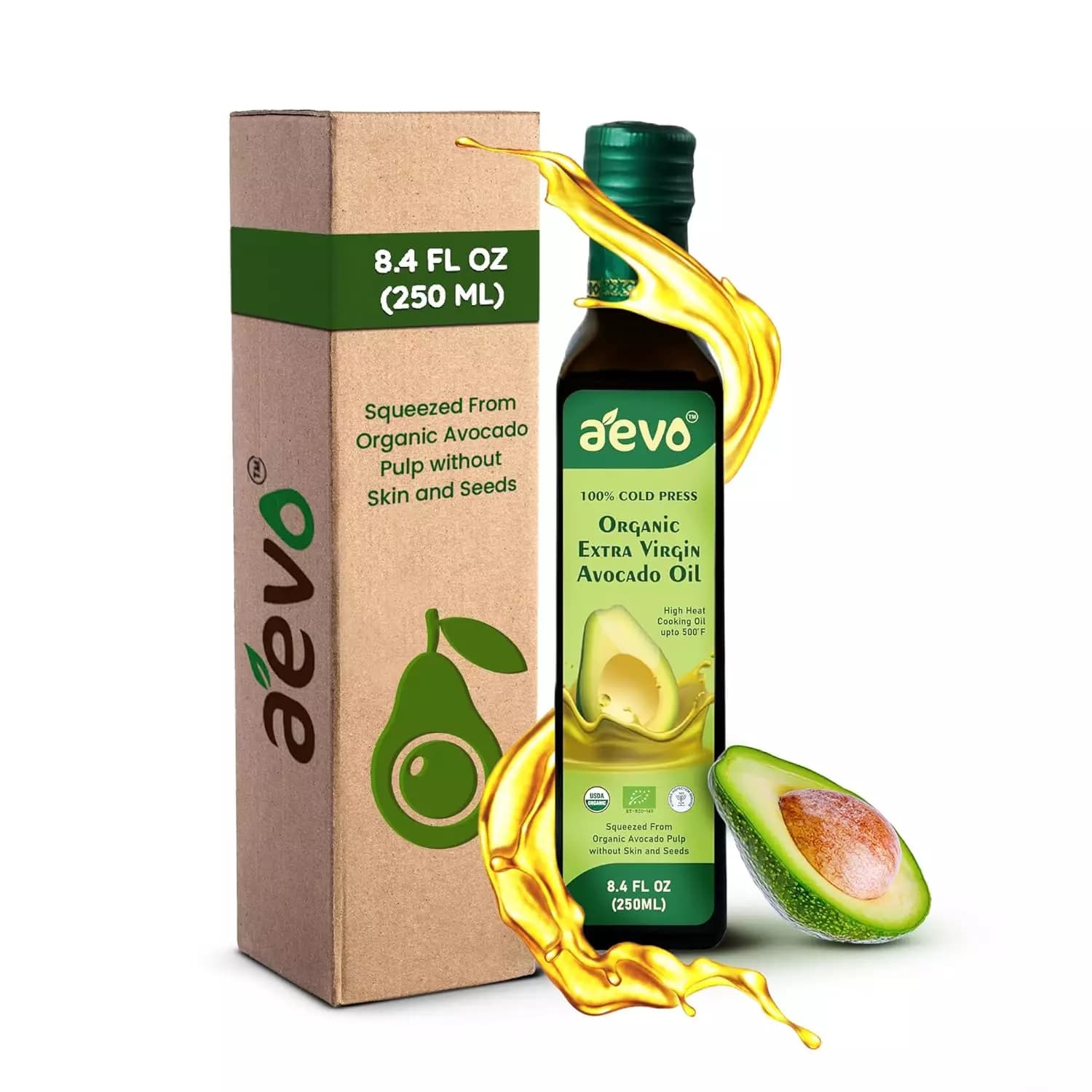 AEVO Organic Extra Virgin Avocado Oil, 250ml-Main image