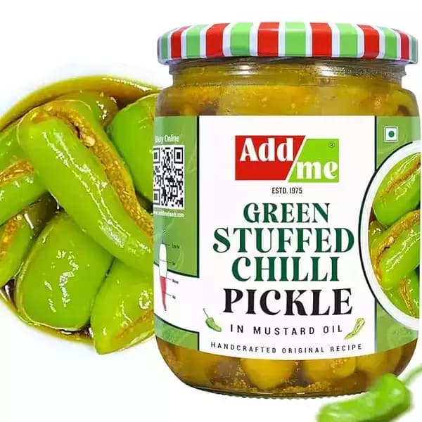Add Me Buy Spicy Green Chilli Pickle,500g-Main image
