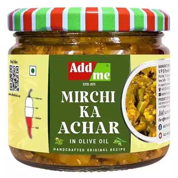 Add Me Hari Mirchi Ka Achar In Olive Oil 300g-Main image