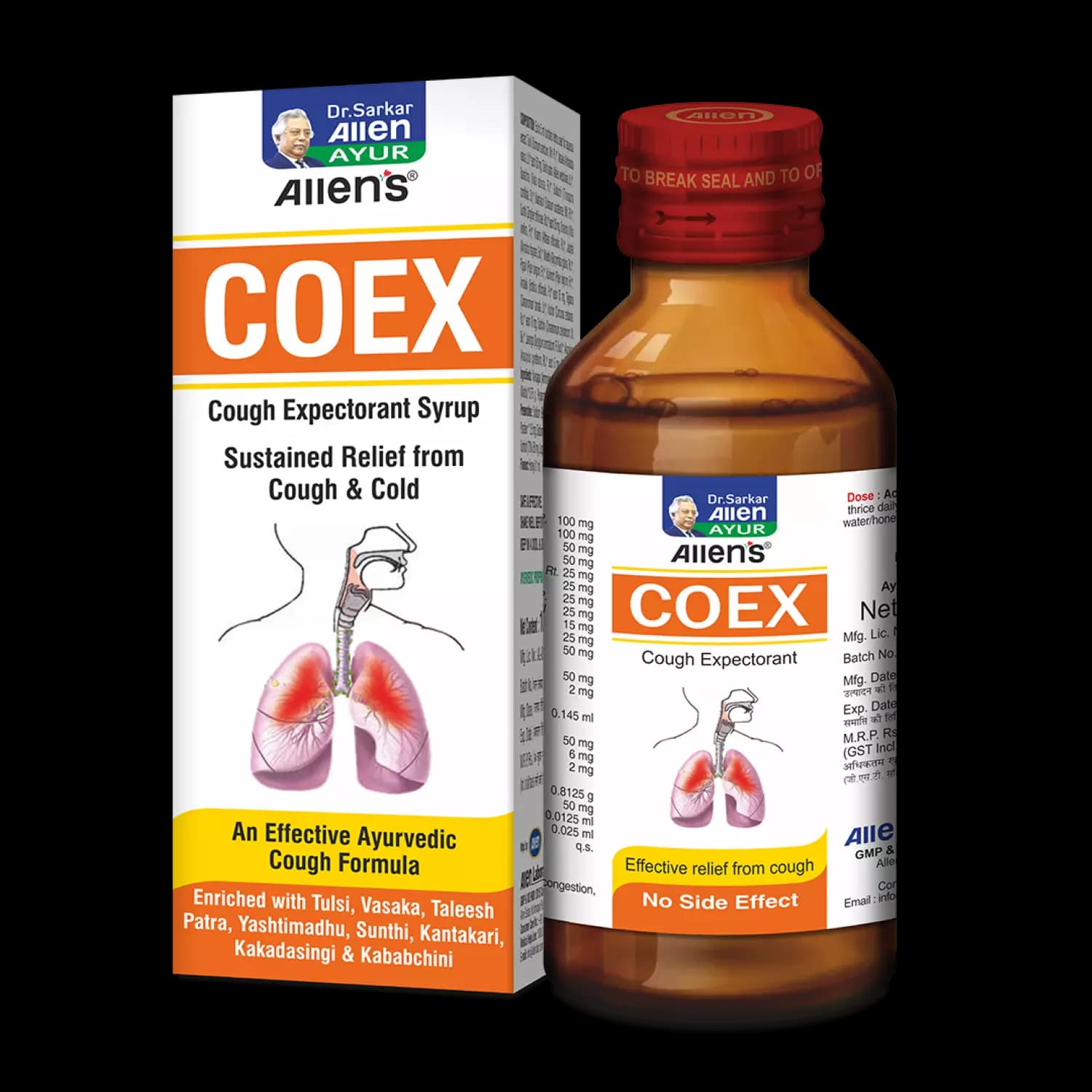 Allens Coex Ayurvedic Cough Expectorant,100ml-Main image