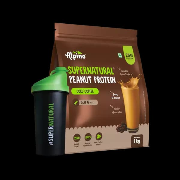 Alpino Supernatural Peanut Protein Powder With Cold Coffee,1kg-Main image