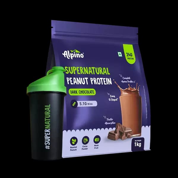 Alpino Supernatural Peanut Protein Powder With Dark Chocolate,1kg-Main image