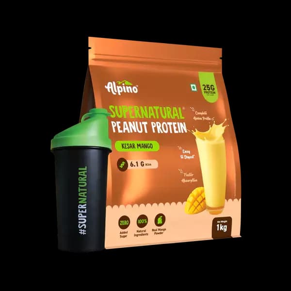 Alpino Supernatural Peanut Protein Powder With Shaker,1kg-Main image